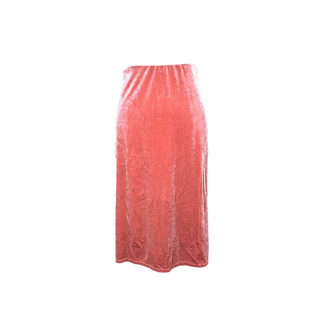 Plus Size Womens‎ 2X Dusty Rose Pink Crushed Velvet Midi Column Skirt YMX40199